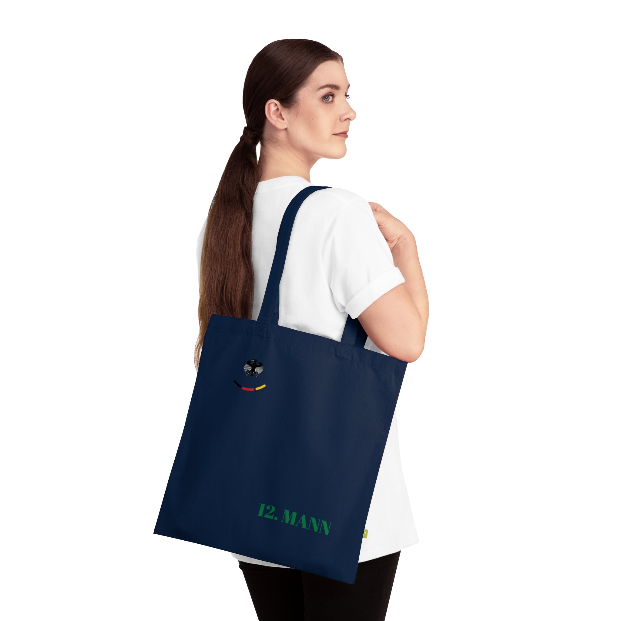 Tote Bag — 12. Mann Soccer Fan Organic Cotton Tote (Minimal Germany Colors)