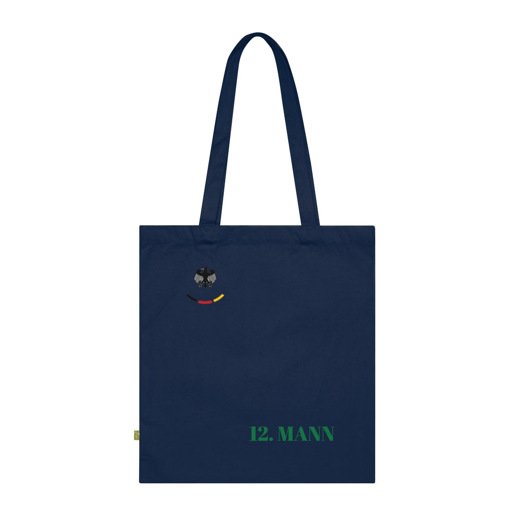 Tote Bag — 12. Mann Soccer Fan Organic Cotton Tote (Minimal Germany Colors)